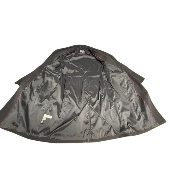 NEW!! "ANN TAYLOR" Black Trench Coat SZ XL 14P Button Up Old Money Classy Goth - Picture 8 of 16